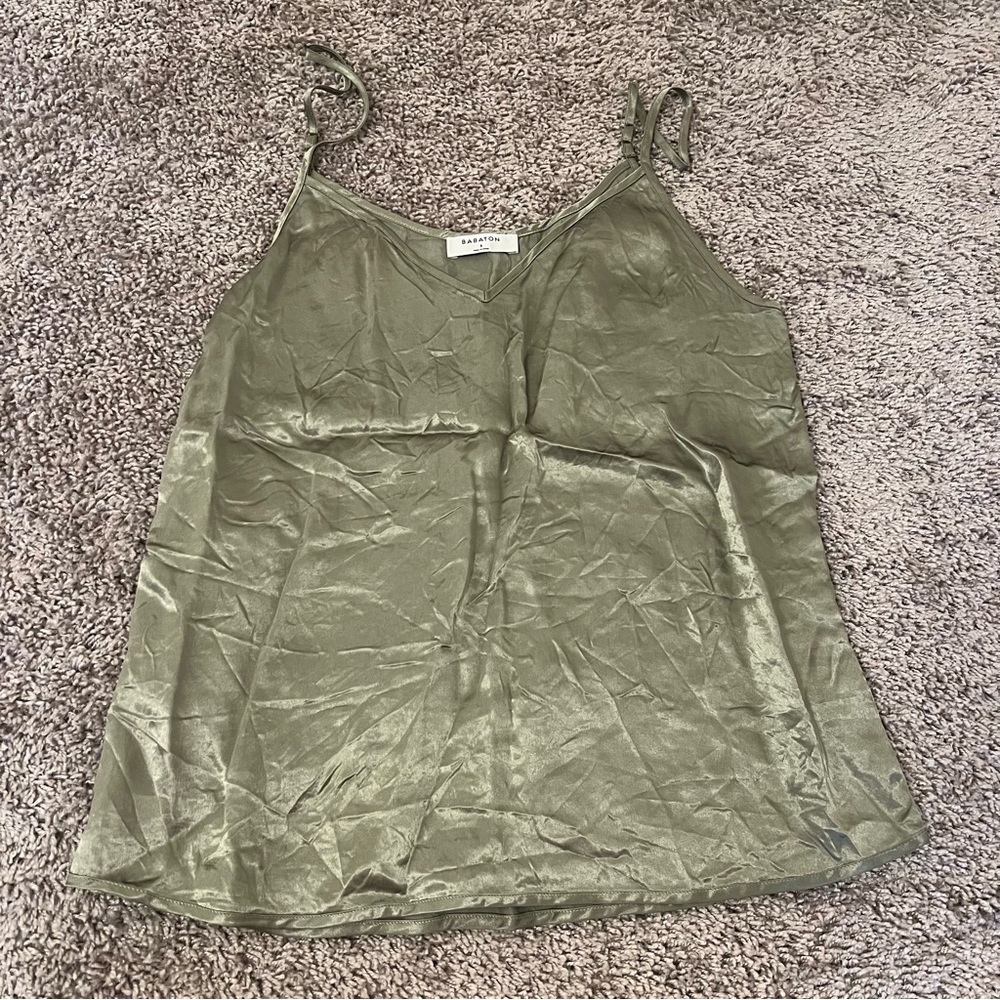 Aritzia Babaton Everly Tank Top Camisole in Sage Frost